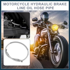 TUCKBOLD 23.62" Length 10mm ID Motorcycle Hydraulic Brake Line Oil Hose Pipe Stainless Steel Braided Cable for ATV Motocross Sport Bikes Silver Tone Automotive Parts