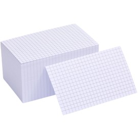 Grid Index Cards 4x6,Double Sided Thick Graph Ruled Notecards, Heavy Weight Flash Cards for Studying,School, Home and Office - White (White - 100 Count, 3 x 5 INCH)