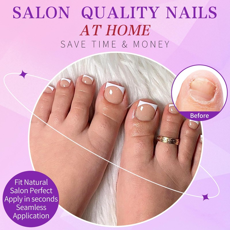 Lifextol 240pc Press on Toenails for Women Toe Press on