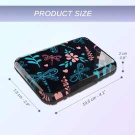 Qprimery Card Holder Women Men for Cards Aluminum RFID Blocking Card Protector Anti Fraud Anti less Large Capacity Dragonfly