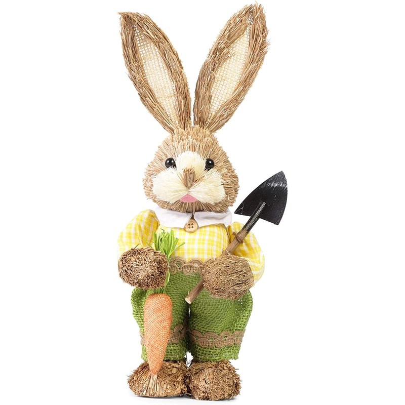 Juvale Standing Bunny Statues, Easter Bunny Figurines for Party and