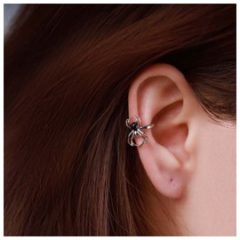 Inilbran Punk Spider Cuff Earrings Gold Ear Cuff Cartilage Earrings Gothic Spider Wrap Hoop Earrings No Piercing Clip Earrings Jewellery for Women and Girls