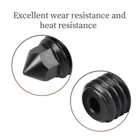 2 Pack 3D Printer Upgraded Nozzle Hardened Steel Clone High Flow High-Temperature Single Hole Nozzle for Bambu Lab X1,X1-C p1p Upgraded Hotend (0.4mm)