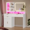 BTHFST 42.5" Fluted Makeup Vanity Desk with Touch Screen Mirror