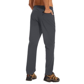TACVASEN Mens Pants Casual Lightweight Quick Dry Athletic Pants for Men Expandable Waist Slacks for Exercise Dark Grey