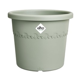 elho Algarve Cilindro 30 - Flower Pot Outdoor - 100% Recycled Plastic - Ø 29.5 x H 24.7 cm - Green/Thyme Green