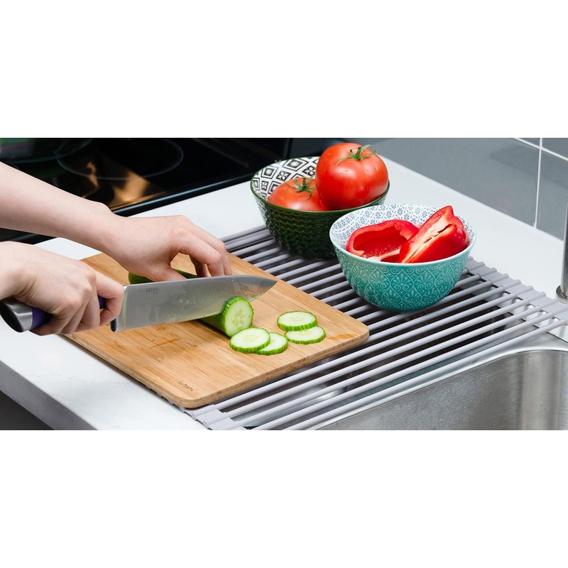 Surpahs 20.5 x 15.5 Inch Roll-Up Dish Drying Rack, Fits