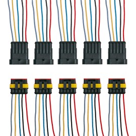 ZoneLiStore 5 Pin Way Waterproof Electrical Wire Connector Plug Automotive Wire Connectors Plug with Wire AWG Marine Pack of 5