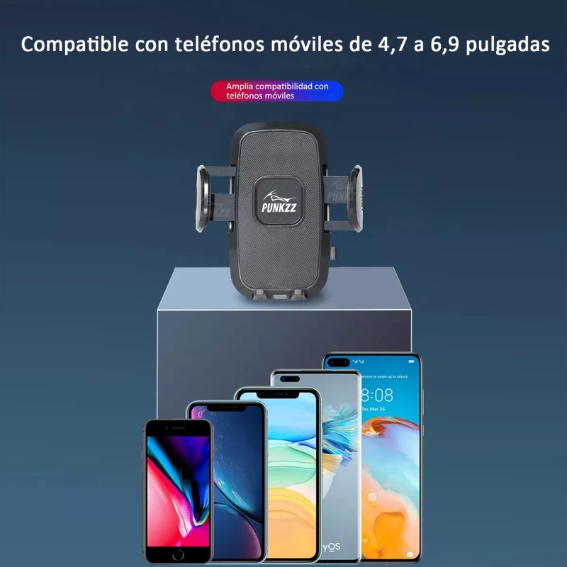 PUNKZZ Soporte Porta Celular Teléfono Para Auto Giratorio De 360º