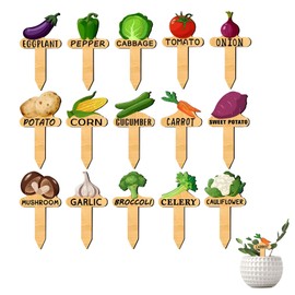 15 Pack Fun Garden Labels – Waterproof Wooden Plant Markers for Outdoor Use, Perfect for Vegetables and Seedlings, Add Fun to Your Garden with Adorable Plant Tags