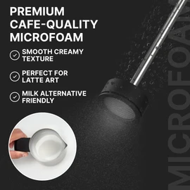 Subminimal NanoFoamer Lithium Performance Milk Foamer | USB-C Rechargeable, IP4 Waterproof, Dual-Speed, Stainless Steel | Premium Microfoamed Milk in 30 Seconds, Barista-Style Coffee Drinks at Home