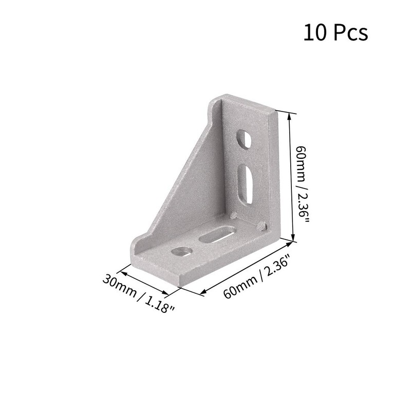 sourcing map Inside Corner Bracket Gusset, 60mm x 60mm for