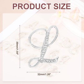 PATIKIL Letter Brooch Pins, Initial Letter l Rhinestone Broaches Metal Crystal Alphabet A-Z Lapel Pin for Women Jewelry Gift Suit Clothes Hat Dress Coat Craft, Silver Tone