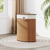 Giantex Corner Laundry Hamper with Lid, 58 L Bamboo Laundry