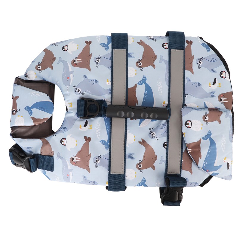Dog Life Vest Reflective Adjustable Pet Floatation Life Jacket with