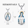 MEIDERBO Virgin Mary Necklace 925 Sterling Silver Our Lady of