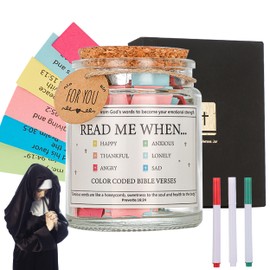Bible Verse Jar, Read Me When Bible Verses Jar with 90 Coloring Scriptures, The Hope Jar Bible Verses and 3 PCS Tagper Pen Bible Jar for Prayer Christian nspiration Bible Study