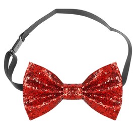 Sparkly Bow Tie for Men,Glitter Bow Tie Sparkling Sequin Bowtie and Adjustable Strap Buckle Shiny Glittering,for Men Bachelor Dance Hen Night Party Carnival Christmas Fancy Dress Stage Show(Red)