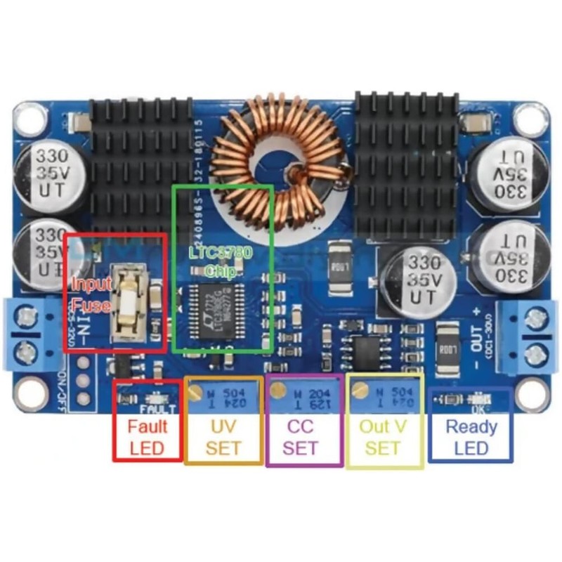 LTC3780 Auto Step Up/Down DC-DC Power Module, 80W, 10A