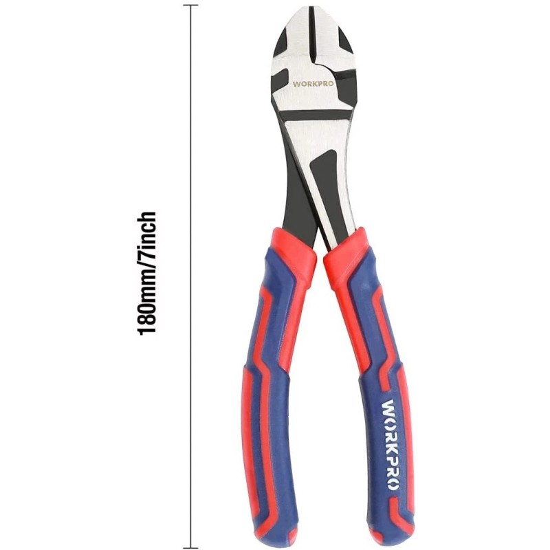 WORKPRO 7" Diagonal Pliers in CRV Steel for Cutting Wire