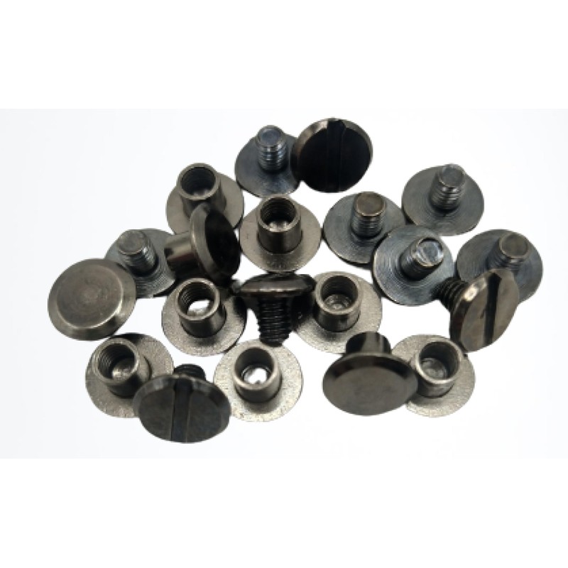 Book Screws Pack of 20 Colour Gun Metal Belt Screws