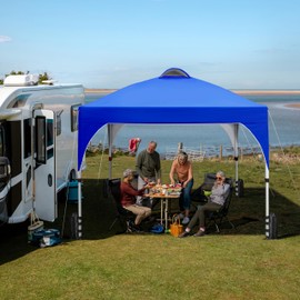 Yaheetech 6.6x6.6 Pop Up Canopy Tent with Vent, Easy Set Up Tent, Instant Sun Shelter Canopy with Wheeled Bag, 4 Sandbags, 8 Stakes & 4 Ropes, for Parties, Beach, Outdoor, Blue