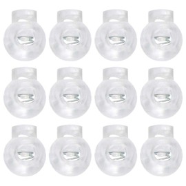 12pcs Plastic Cord Lock Stopper End Spring Stop Toggle Fastener Stopper Rope End for Drawstring Clothing, Shoelace, Bag, Camping Clear