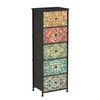 GiftGo Retro Dresser with Fabric Drawers Boho Mandala Flower Chest