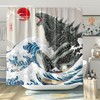 DESIHOM Funny Tall Shower Curtain Set, Fun Anime Monster Shower