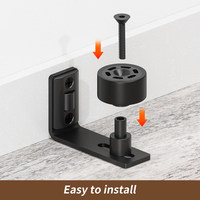 2PCS AONAYIOA Adjustable Roller Sliding Barn Door Bottom Floor Guide,