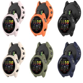 Case for Garmin Forerunner 265/265s Watch Case,Replacement TPU Sleeve Slim Sleeve Protector Armor Anti-Scratch Silicone Band Cover Case-Two Models are not Universal (265s, 6pack)