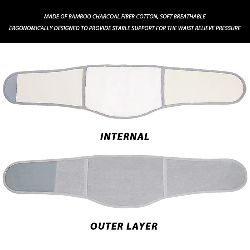 COACOM 1 Piece Light Grey Back Support Belt, Back Brace,