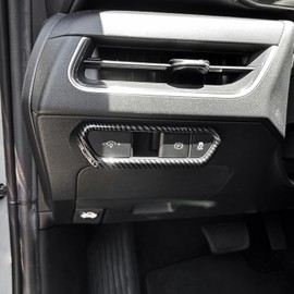 JUIVEEL Headlight Adjustment Switch Control Panel Cover Front Adjust Panel Cover Interior Headlight Button Panel Cover Compatible with Kia K4 2025 2026 Accessories (Carbon Fiber Style)