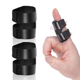 Andecoco Finger Brace, Adjustable Trigger Thumb Splint, Finger Straightener for Broken Strained Arthritis for Thumb, Middle, Index, Ring, Pinky Finger Splint (2, Black)