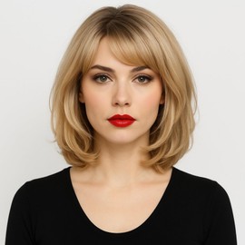 Short Natural Soft Face Wig for Women - Gold