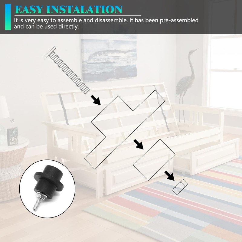 Auxazalux Futon Frame Double Roller Slider Glider Dowel Screw Frame