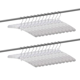 Jetec 48 Pieces Satin Padded Hangers with 360° Swiveling Hook Sponge Shoulder Pads Hanger for Coat, Sweaters, Blouse, Wedding Dress, Women Cloths (White)