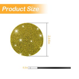 Osilly Bling Car Cup Holder Coaster, 2 Pack Crystal Rhinestone Anti-Slip Insert Coasters, Universal 2.75 Inch Fashion Automotive Cup Mat, Car Interior Accessories Decor Gifts for Women (Yellow)