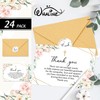 Whaline 24Pcs Funeral Thank You Card Pink Flower Sympathy Thank