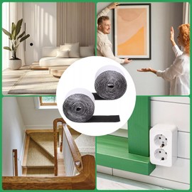 WGLILO 2 Inch x 15 Feet Hook and Loop Strips with Adhesive, Double Sided Nylon Self Adhesive Tape for Home Office School and Crafting, Prevent Sofa Cushions, Mats, Mattresses from Sliding, Black