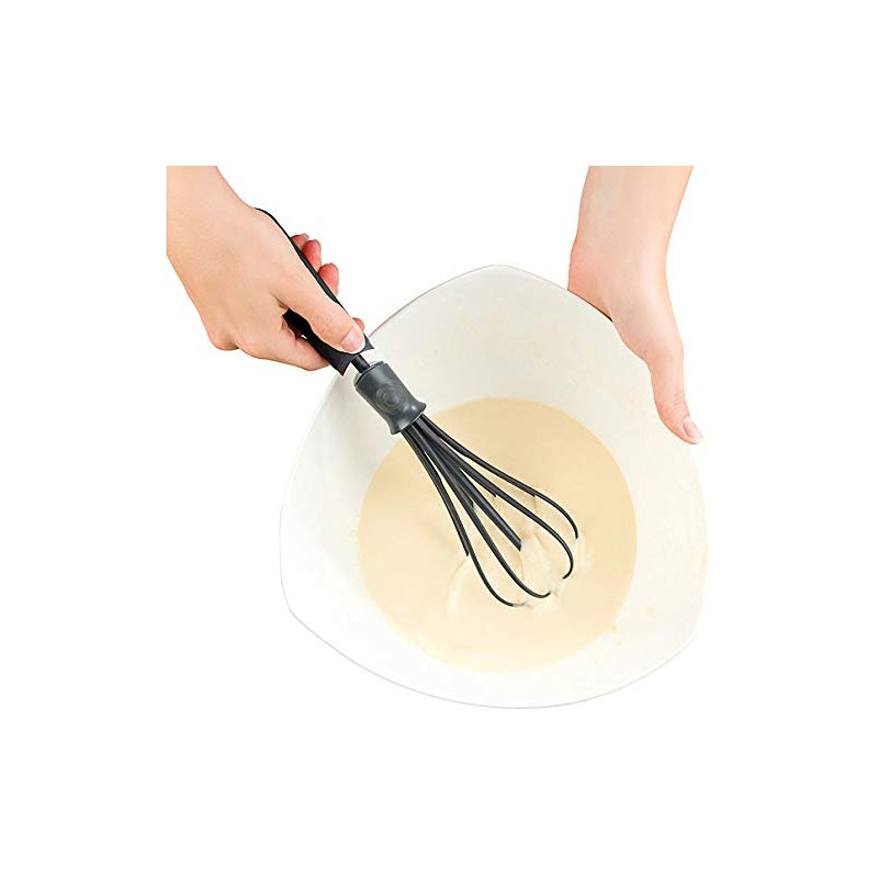 Rosenstein & Söhne Plastic Whisk: Flexible Whisk, Adjustable Width for