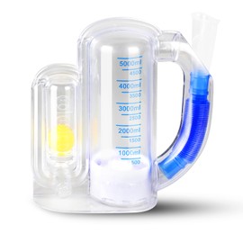 Incentive Spirometer (BLUE04, Medium) for Adult Lung Trainer Breathing Exerciser Respiratory Strengthener Device —5000ml Volume