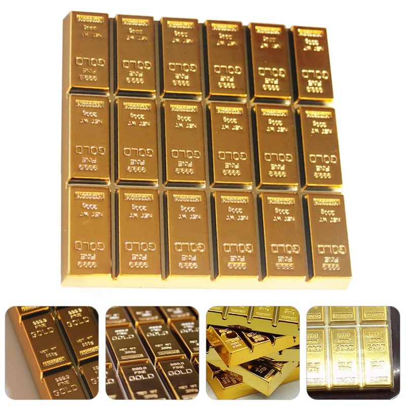 SHOWERORO 2 pcs Gold Brick Coaster Non Mat Heat Insulation