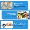 Kitchen Sink Drain Strainer, Pop-up Sink Stopper, 3-in-1 Universal Sink