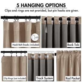 MIULEE Velvet Curtains 84 Inches Long 2 Panels Set for Bedroom, Pinch Pleat Back Tab Luxury Thermal Insulated Living Room Darkening Drapes Pleated Blackout Window Curtains with Hooks, Camel Beige