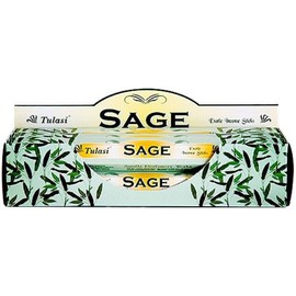 Sage - Box of Six 20 Stick Hex Tubes - Tulasi Incense