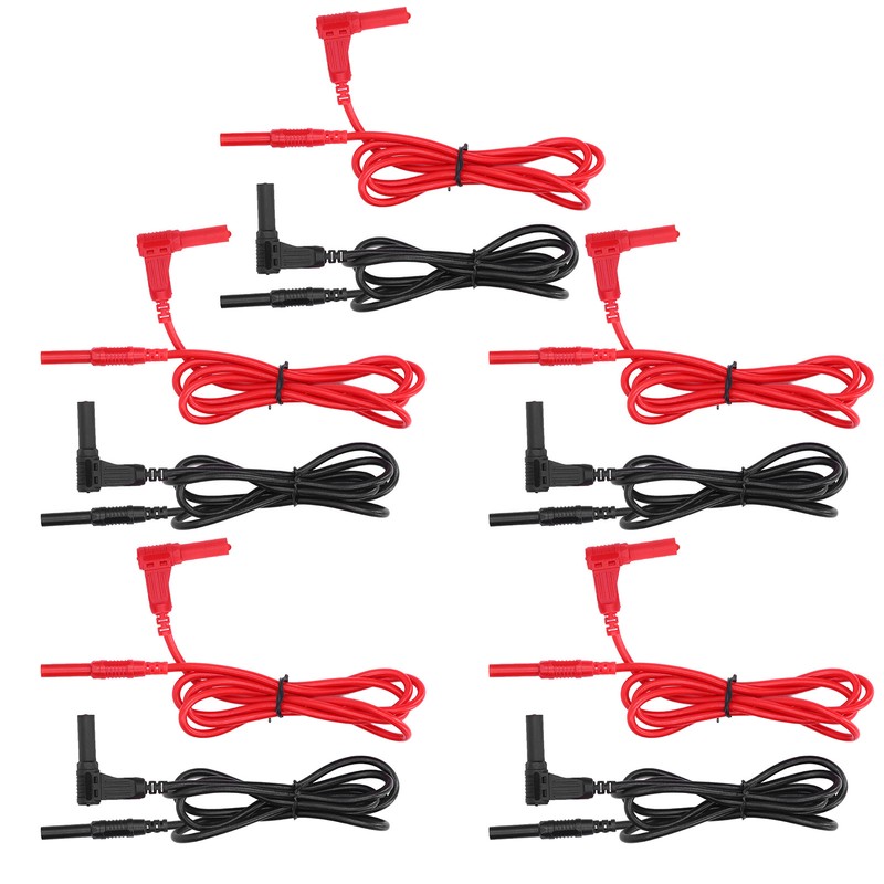 5 Set Banana Plug Test Lead 4mm Right Angle Straight