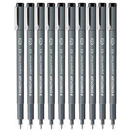 Staedtler - Bolígrafos de dibujo, 10 unidades, 0.3 mm, punta fina