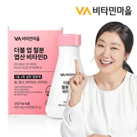 Vitamin Village Double Up Iron Folic Acid Vitamin D 1 bottle 60 capsules 2 months supply / 비타민마을 더블업 철분 엽산 비타민D 1병 60캡슐 2개월분