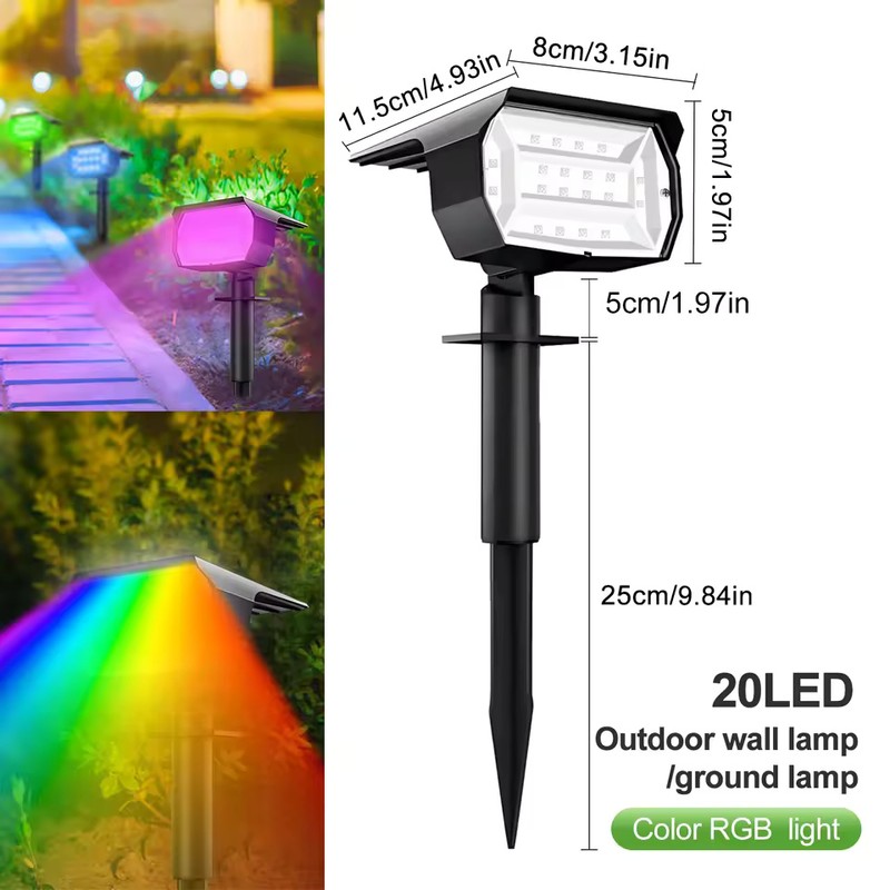 7 LED Solar Garden Lights Outdoor Waterproof Landscape Yard Pathway